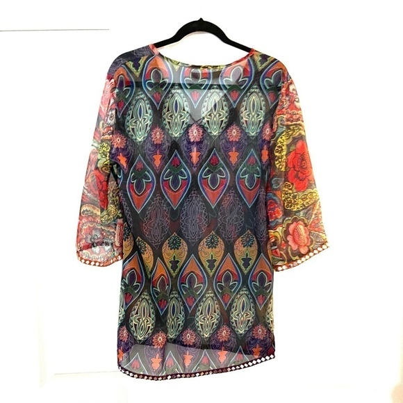Sheer geo print tunic top - Picture 3 of 6